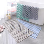 Large Hole Eco-friendly PVC Non-Slip Mat - Suction Cup, Thickened, Hollow Drainage for Bathroom & Toilet