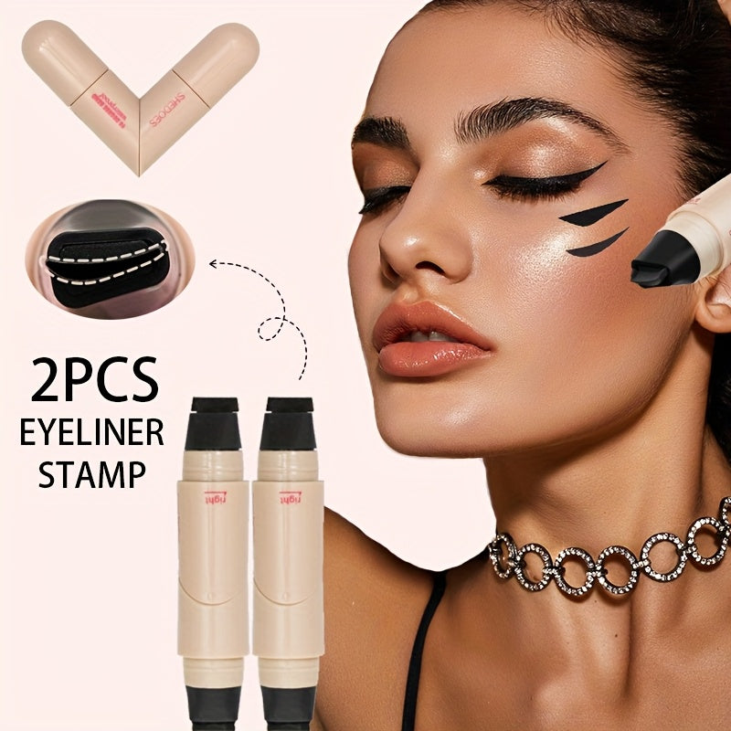 Double-Sided Rotating Eyeliner Stamp Pen | Black & Brown Waterproof