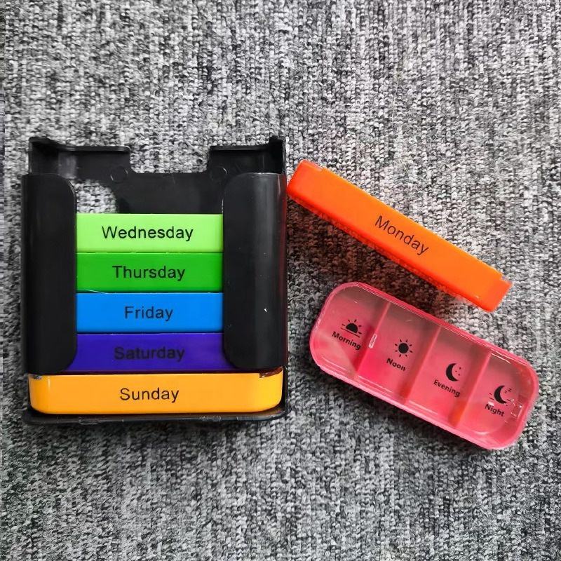 Portable 7-Day Medicine Box - 28 Compartments Custom Food-Grade Plastic Weekly Pill Storage Box
