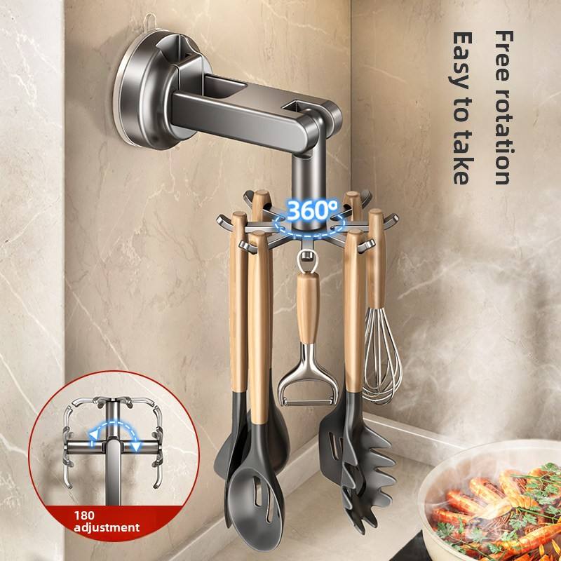 Final 4 Hours: 35%OFF 🔥Single Tier Suction Cup Octopus Kitchen Hook - No-Drill Wall-Mounted Spoon and Spatula Storage Organizer