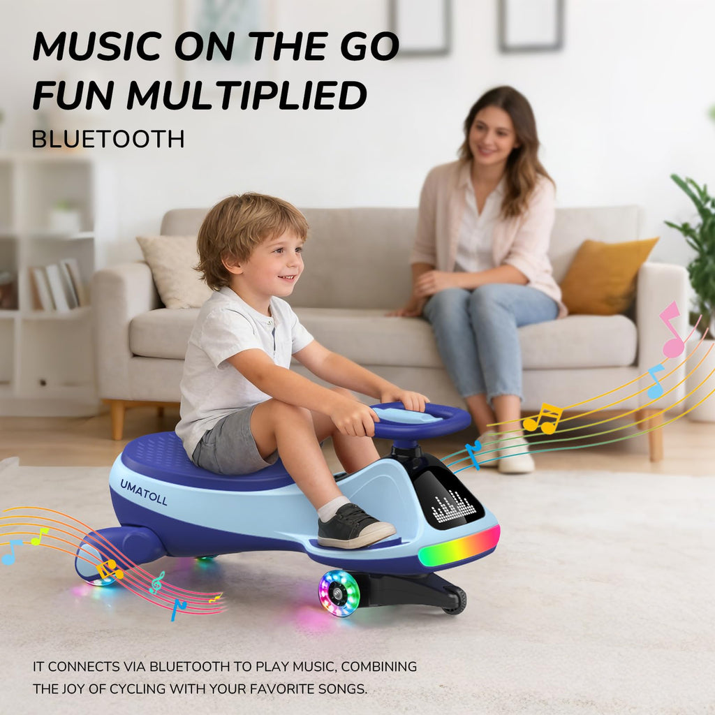 🔥Limited-Time Offer🔥12V Dual Mode Electric Wiggle Car: Swing Ride-On Toy with LED Lights, Bluetooth Music & Anti-Rollover