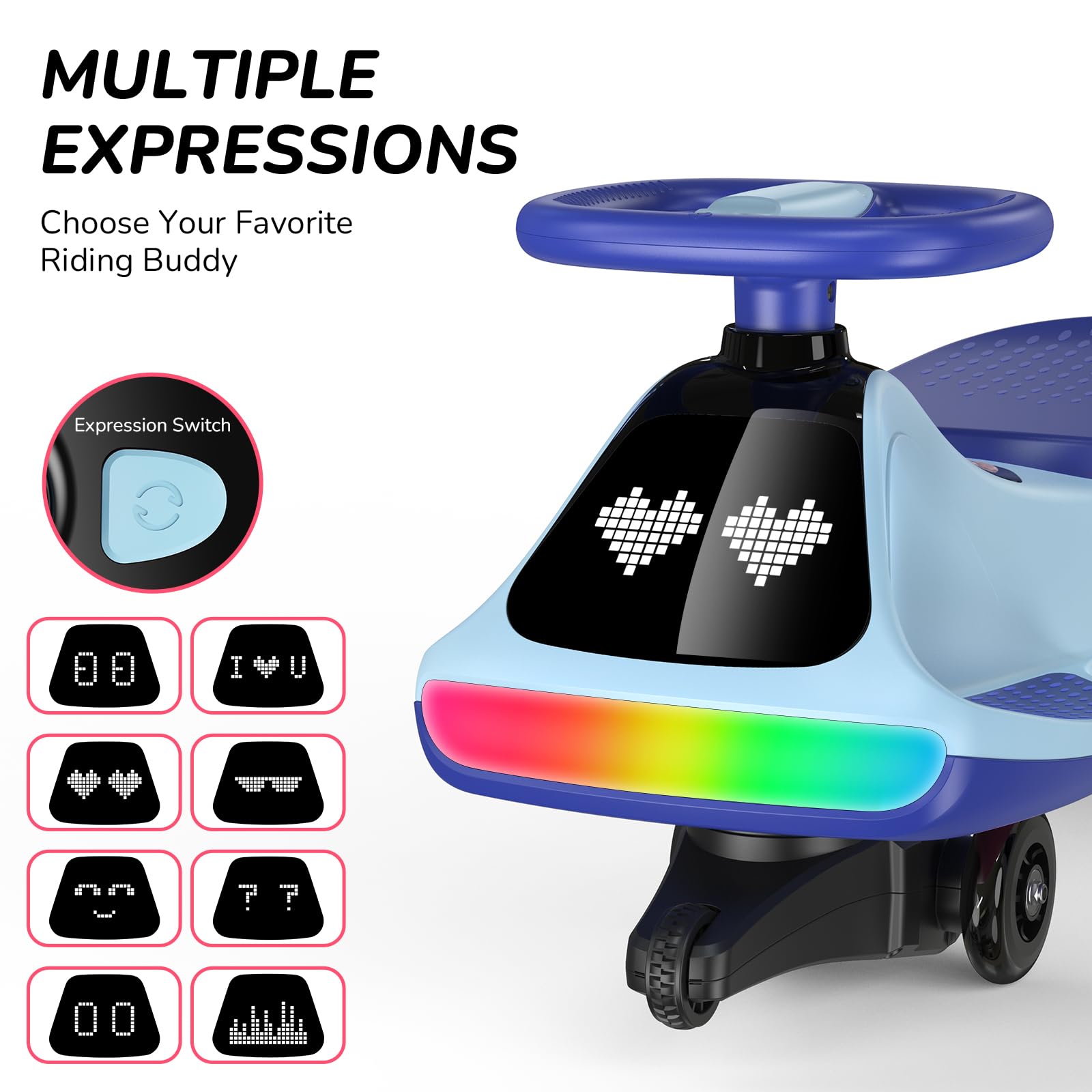 🔥Limited-Time Offer🔥12V Dual Mode Electric Wiggle Car: Swing Ride-On Toy with LED Lights, Bluetooth Music & Anti-Rollover