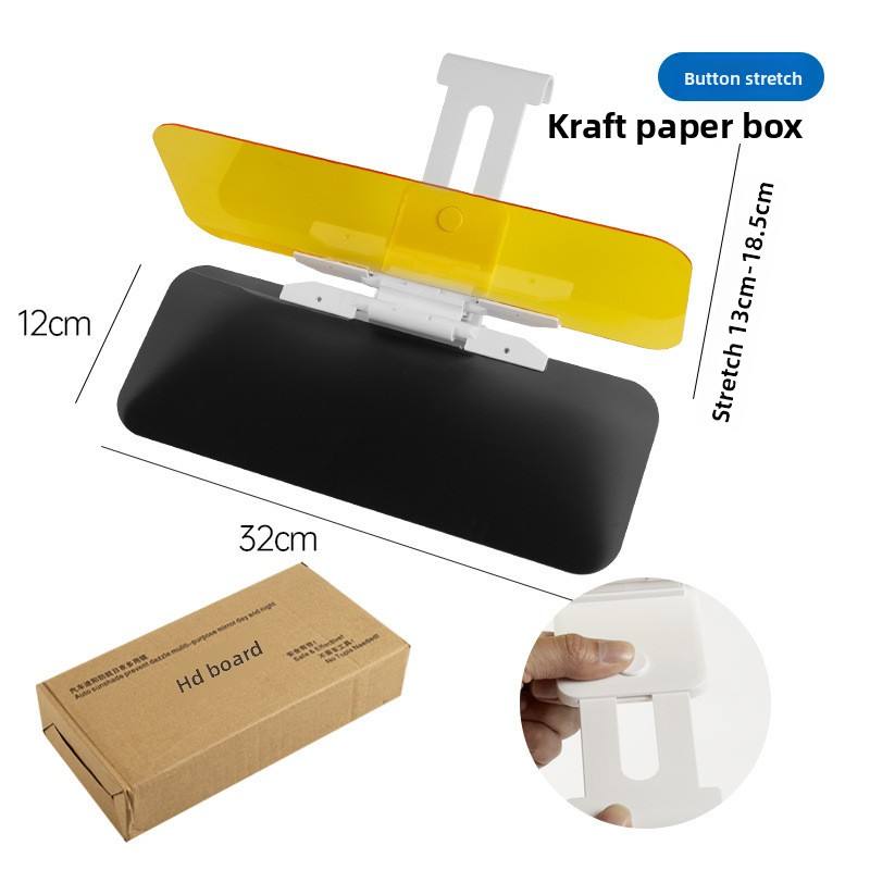 Car Anti-glare Driver Eye Protection Sun Visor Goggles - Yellow/Green, Day/Night Dual Use, Universal Fit