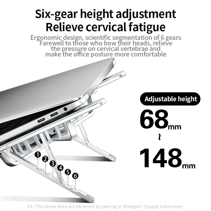 Aluminum Alloy Laptop Cooling Stand - Double Fans, Height Adjustable & Portable