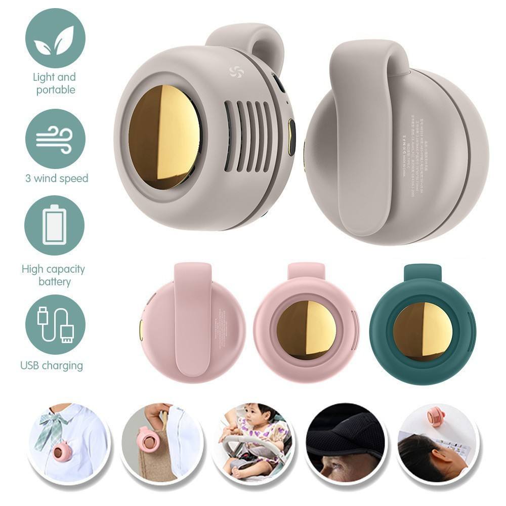 Limited Time: 30% OFF 🔥2 in 1 Waist Clip & Neck Bladeless Fan, 3 Speeds Adjustable Quiet Mini Portable Cooling Fan, 360° Rotate Hands-Free USB Rechargeable Personal Fan for Outdoor Travel Working