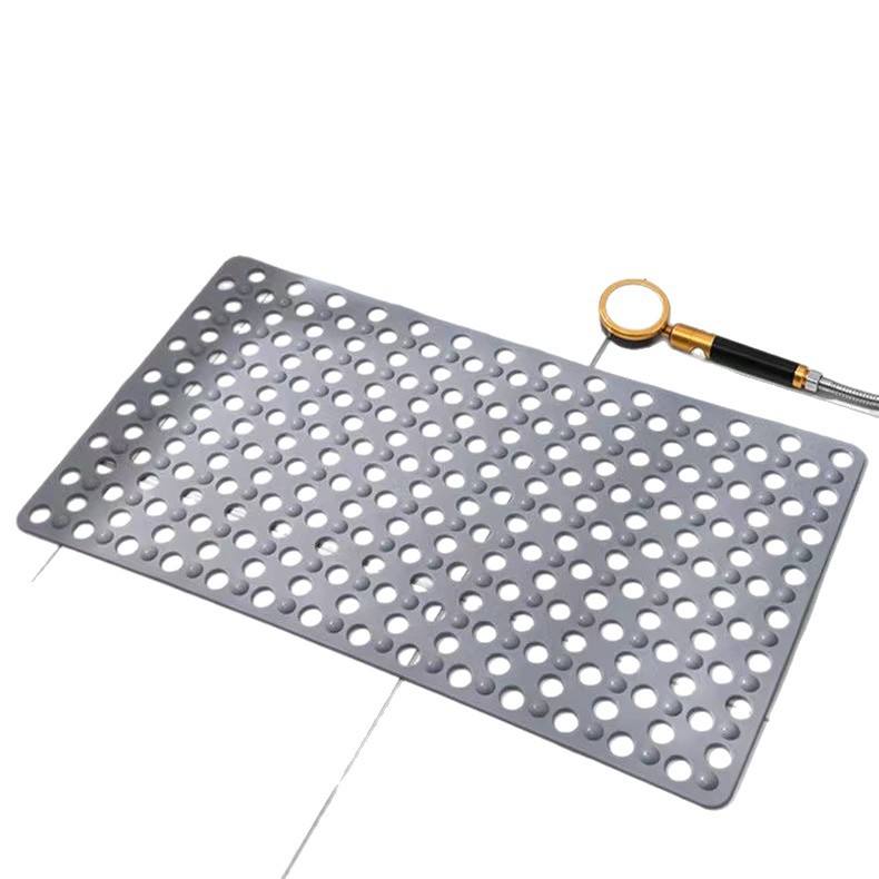 Large Hole Eco-friendly PVC Non-Slip Mat - Suction Cup, Thickened, Hollow Drainage for Bathroom & Toilet
