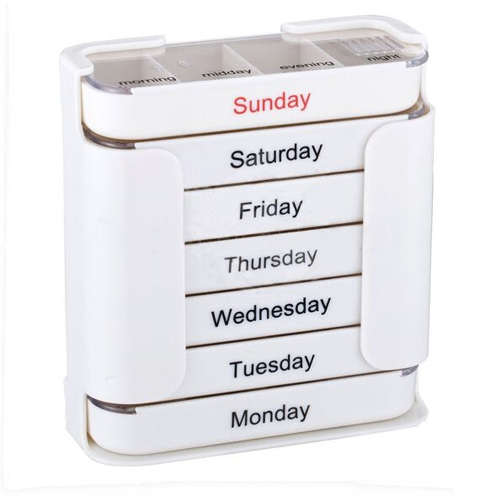 Portable 7-Day Medicine Box - 28 Compartments Custom Food-Grade Plastic Weekly Pill Storage Box