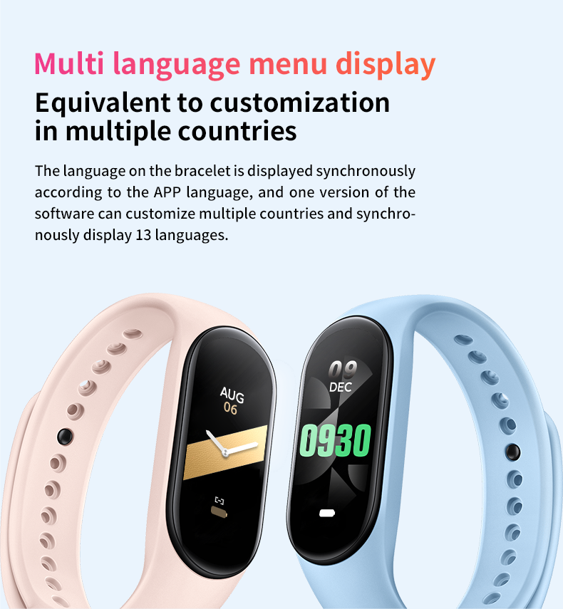 M8 D20 Smart Band, USB Direct Charging Smart Watch Bracelet, Sports Fitness Tracker with Live Wallpaper, Heart Rate Monitor & Pedometer