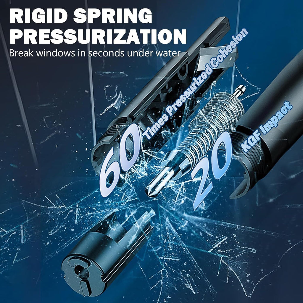 2 Pack 2026 Upgraded Safety Hammer | Underwater Glass Breaker, Seatbelt Cutter, Emergency Escape Tool for Cars + Free Test Glass Gift