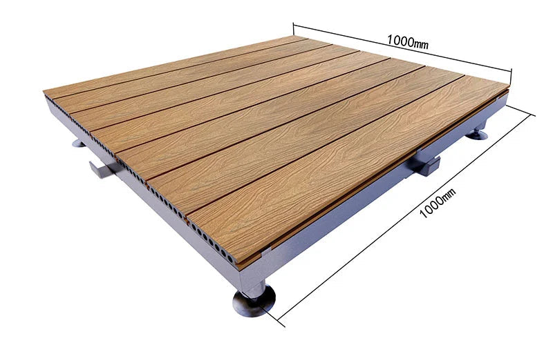 Quick-Assemble WPC Decking Kit Aluminum Adjustable Support Terrace Flooring System
