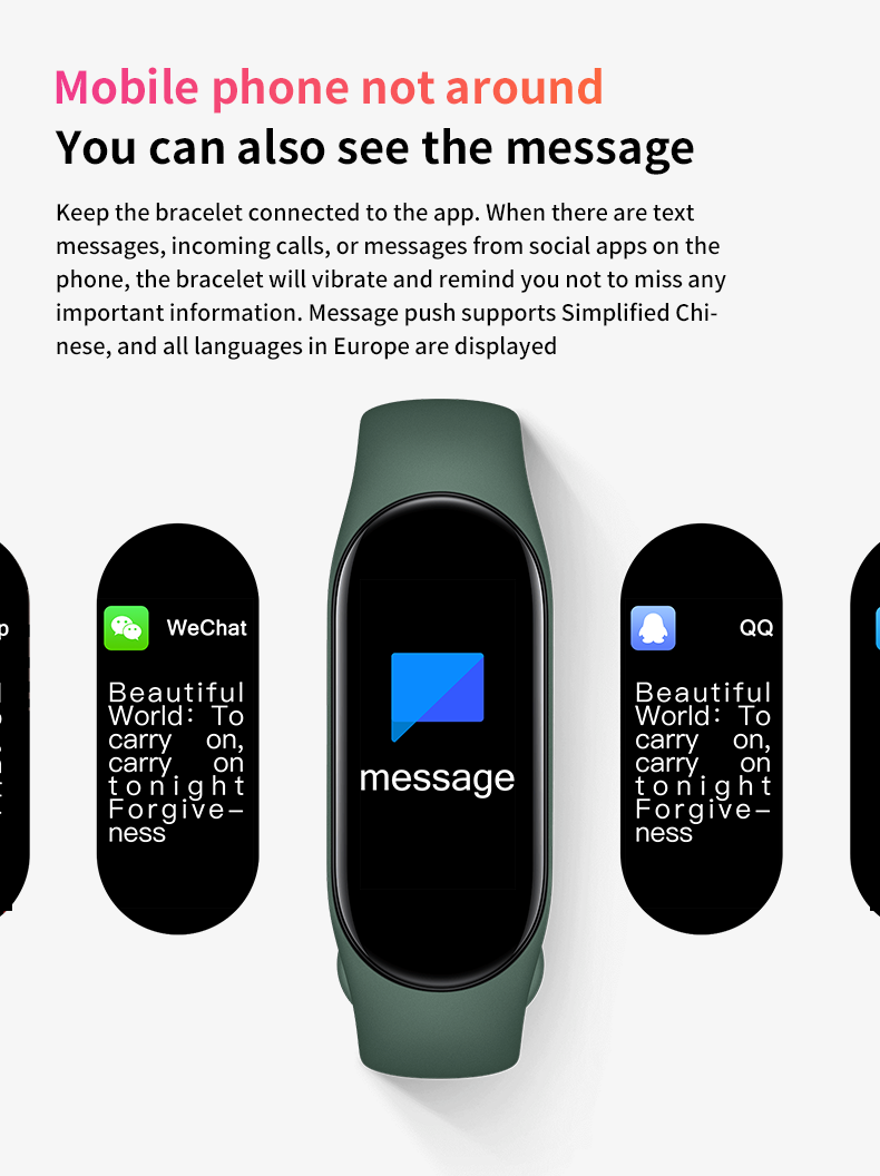 M8 D20 Smart Band, USB Direct Charging Smart Watch Bracelet, Sports Fitness Tracker with Live Wallpaper, Heart Rate Monitor & Pedometer