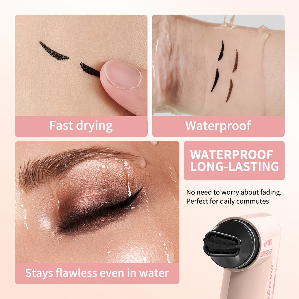 Double-Sided Rotating Eyeliner Stamp Pen | Black & Brown Waterproof