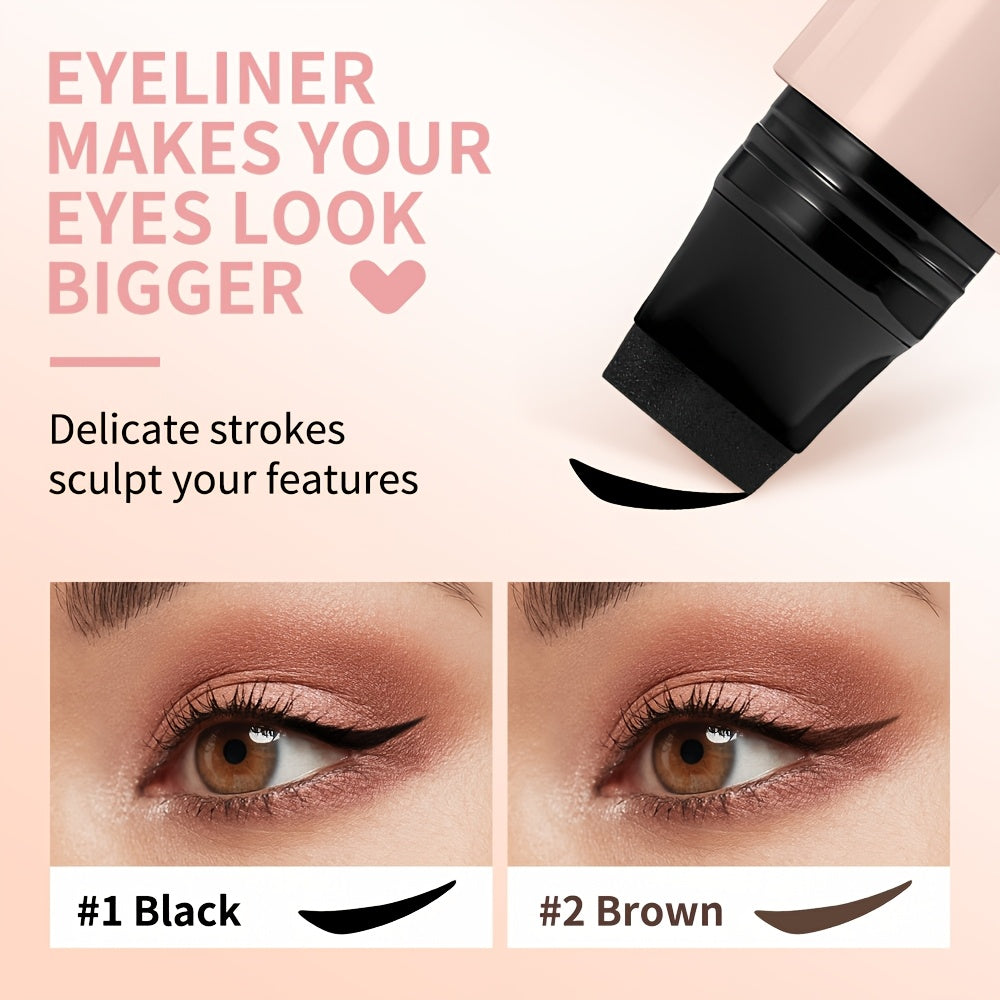 Double-Sided Rotating Eyeliner Stamp Pen | Black & Brown Waterproof