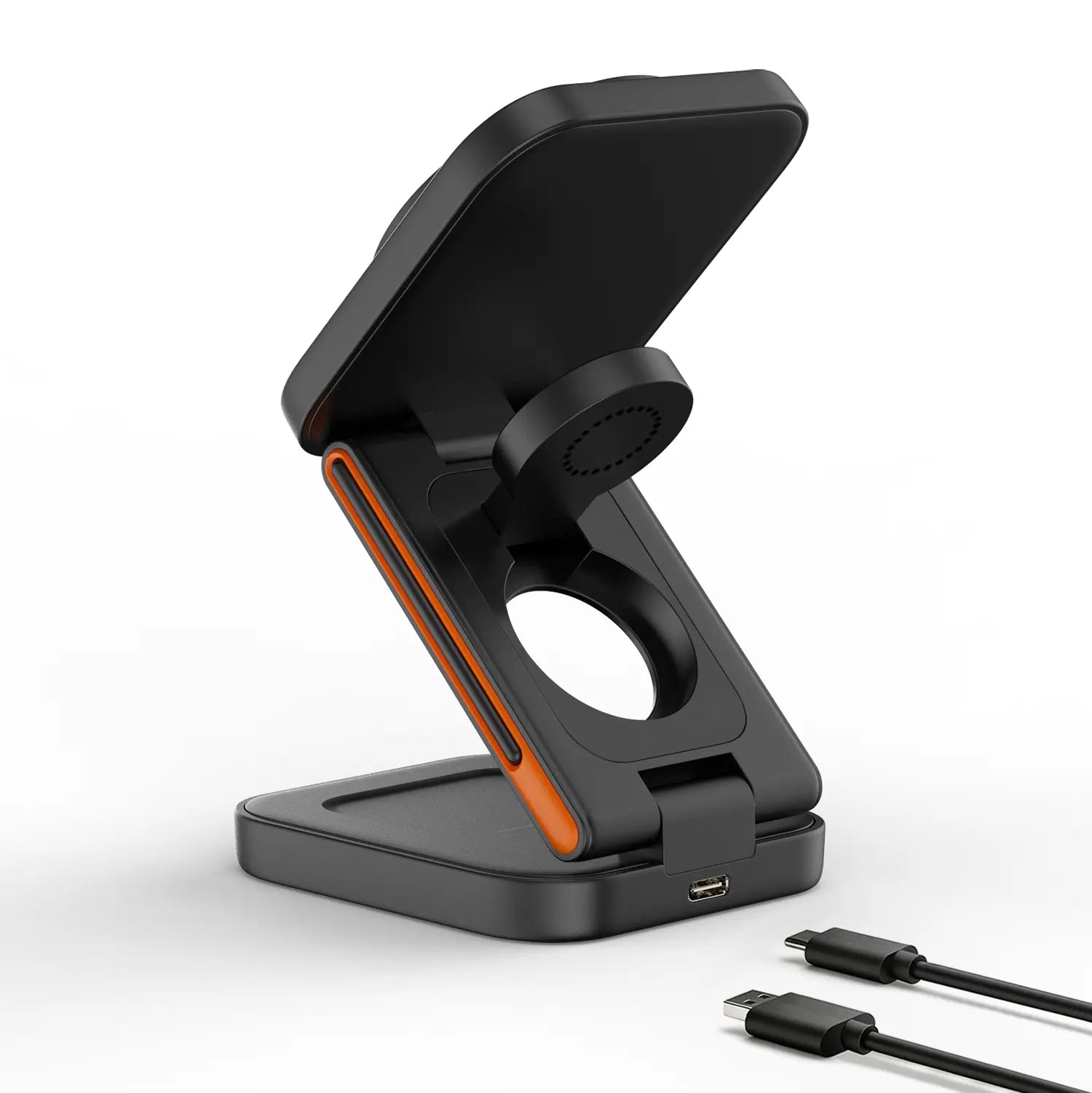 3 In 1 Magnetic Wireless Charger Stand 15W Fast Charging Dock | For iPhone 17/16/15-12, Apple Watch Ultra/11-2, AirPods Pro 4-2