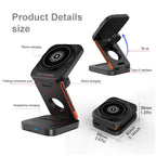 3 In 1 Magnetic Wireless Charger Stand 15W Fast Charging Dock | For iPhone 17/16/15-12, Apple Watch Ultra/11-2, AirPods Pro 4-2