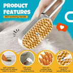3 in 1 Pet Steam Brush | Rechargeable, Self-Cleaning, Deshedding & Massage Tool for Dogs & Cats