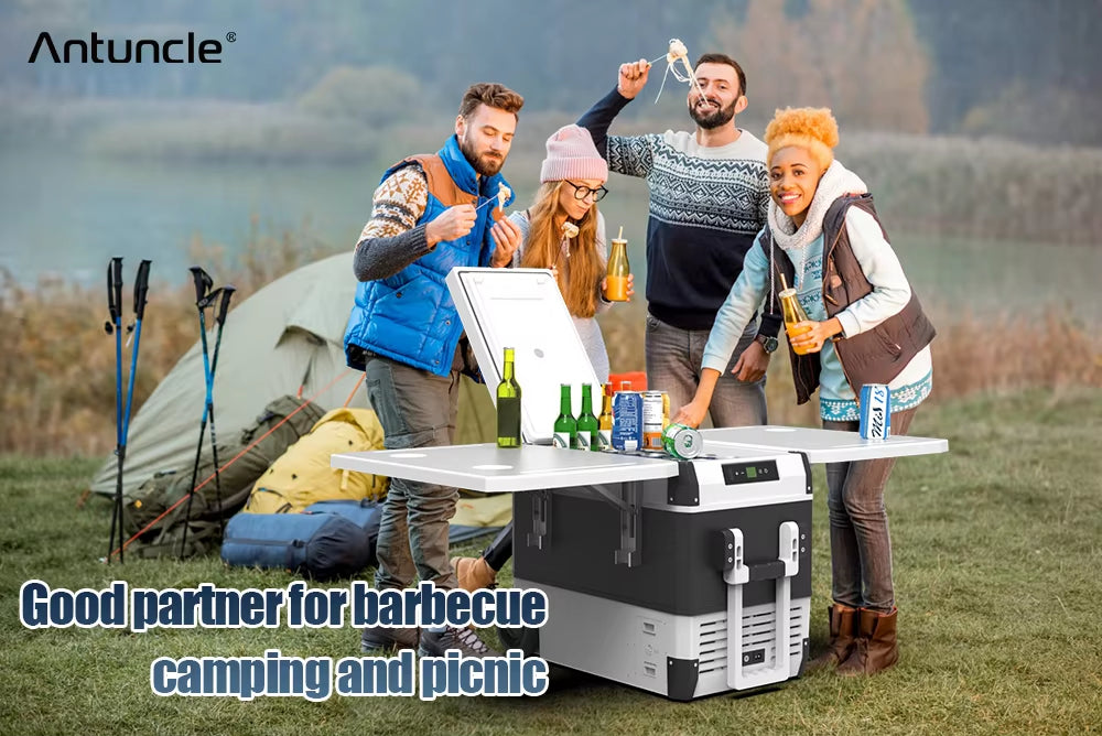 🍃Limited-Time Offer🔥Antuncle Outdoor 45L Compressor Car Fridge Travel RV Camping Top Door Car Accessory Refrigerators With a Fordable Table