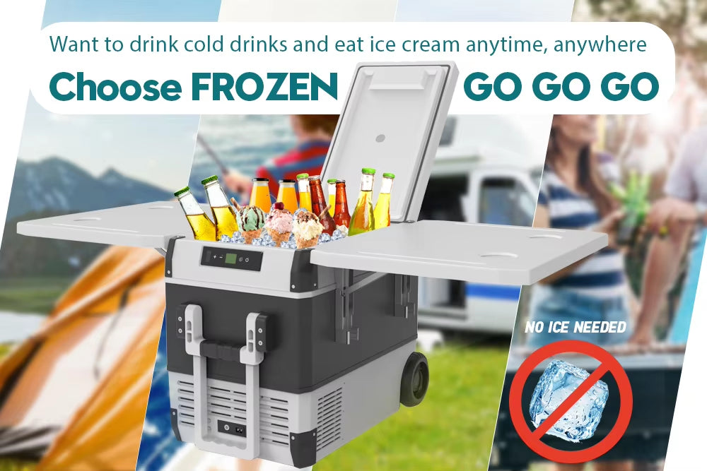 🍃Limited-Time Offer🔥Antuncle Outdoor 45L Compressor Car Fridge Travel RV Camping Top Door Car Accessory Refrigerators With a Fordable Table