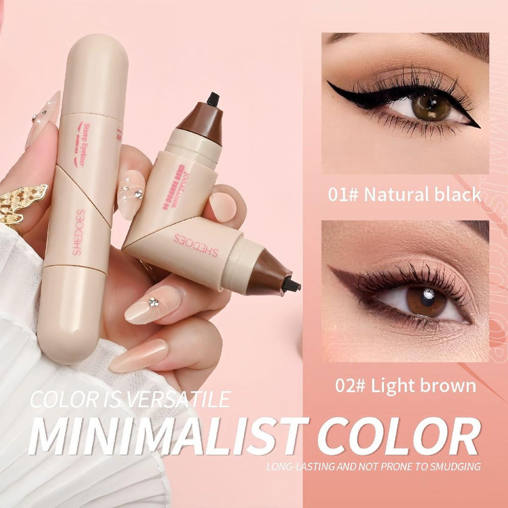 Double-Sided Rotating Eyeliner Stamp Pen | Black & Brown Waterproof
