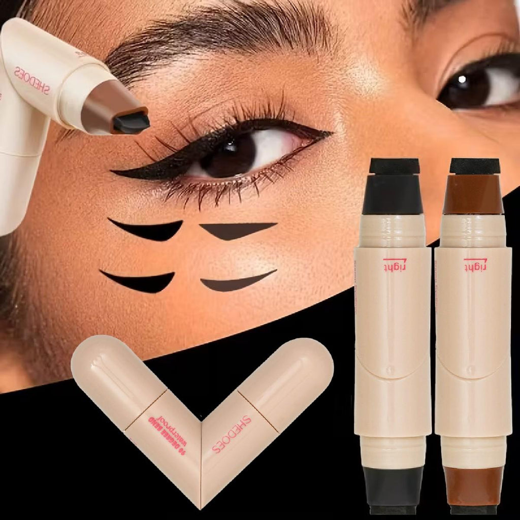 Double-Sided Rotating Eyeliner Stamp Pen | Black & Brown Waterproof