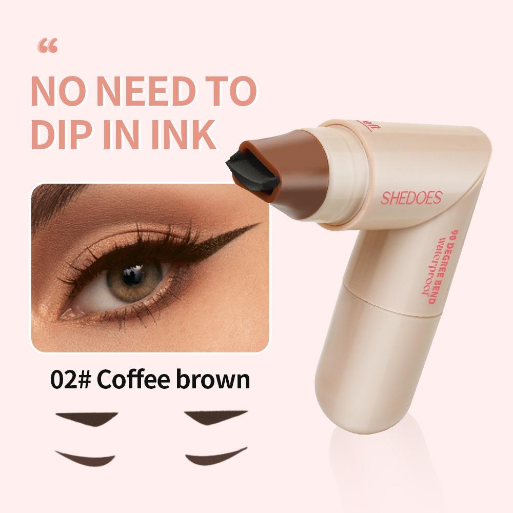 Double-Sided Rotating Eyeliner Stamp Pen | Black & Brown Waterproof