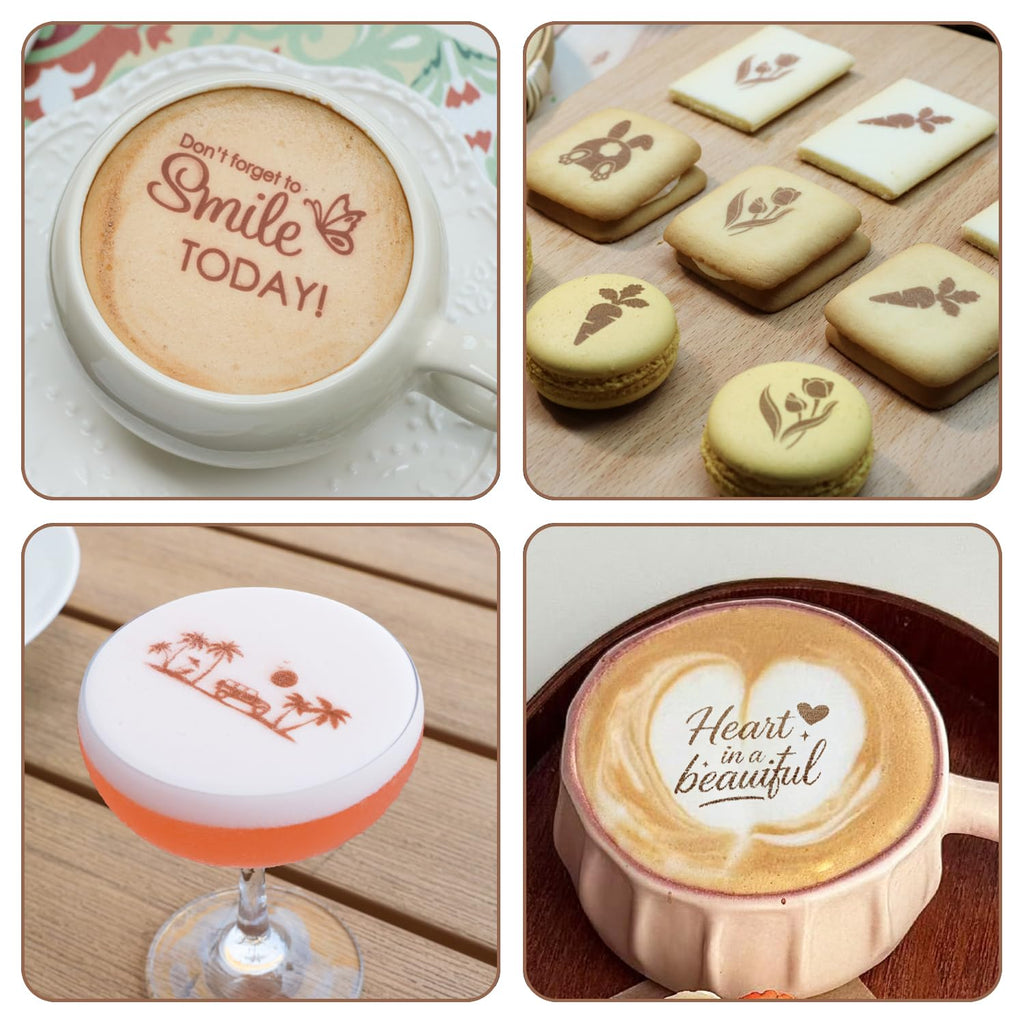 🍃EVEBOT Creative PrintPen Handheld Coffee Latte Macaron Cookie Cocktail Surface Coloring Tool DIY Design, Birthday Gifts