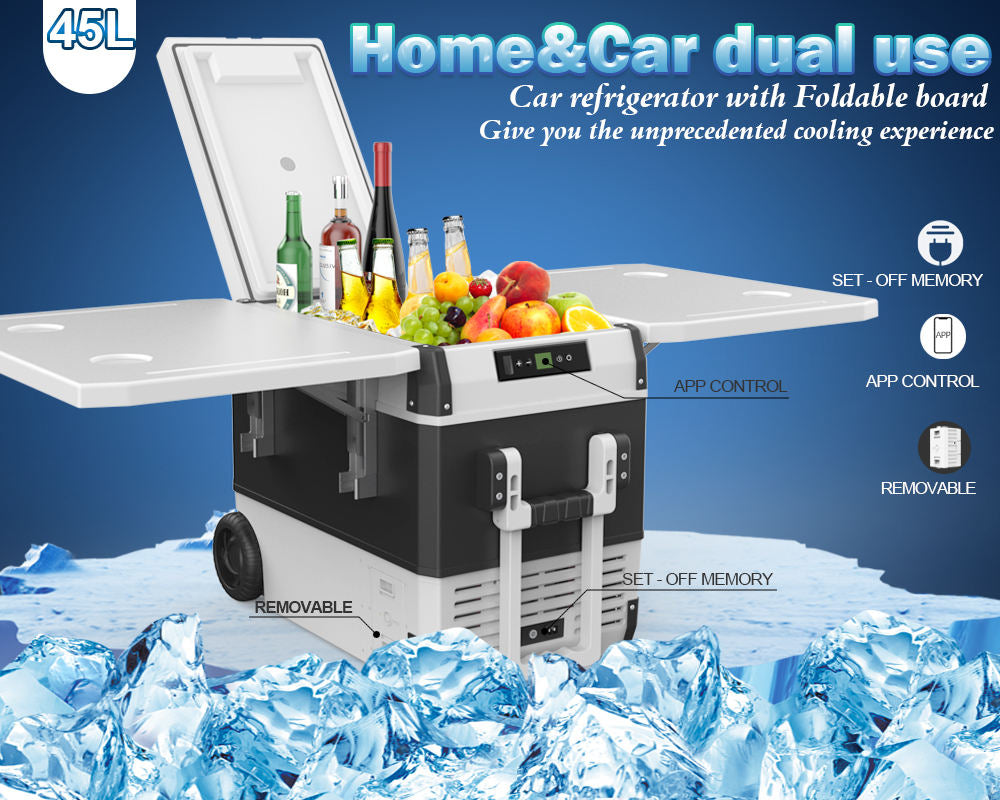 🍃Limited-Time Offer🔥Antuncle Outdoor 45L Compressor Car Fridge Travel RV Camping Top Door Car Accessory Refrigerators With a Fordable Table
