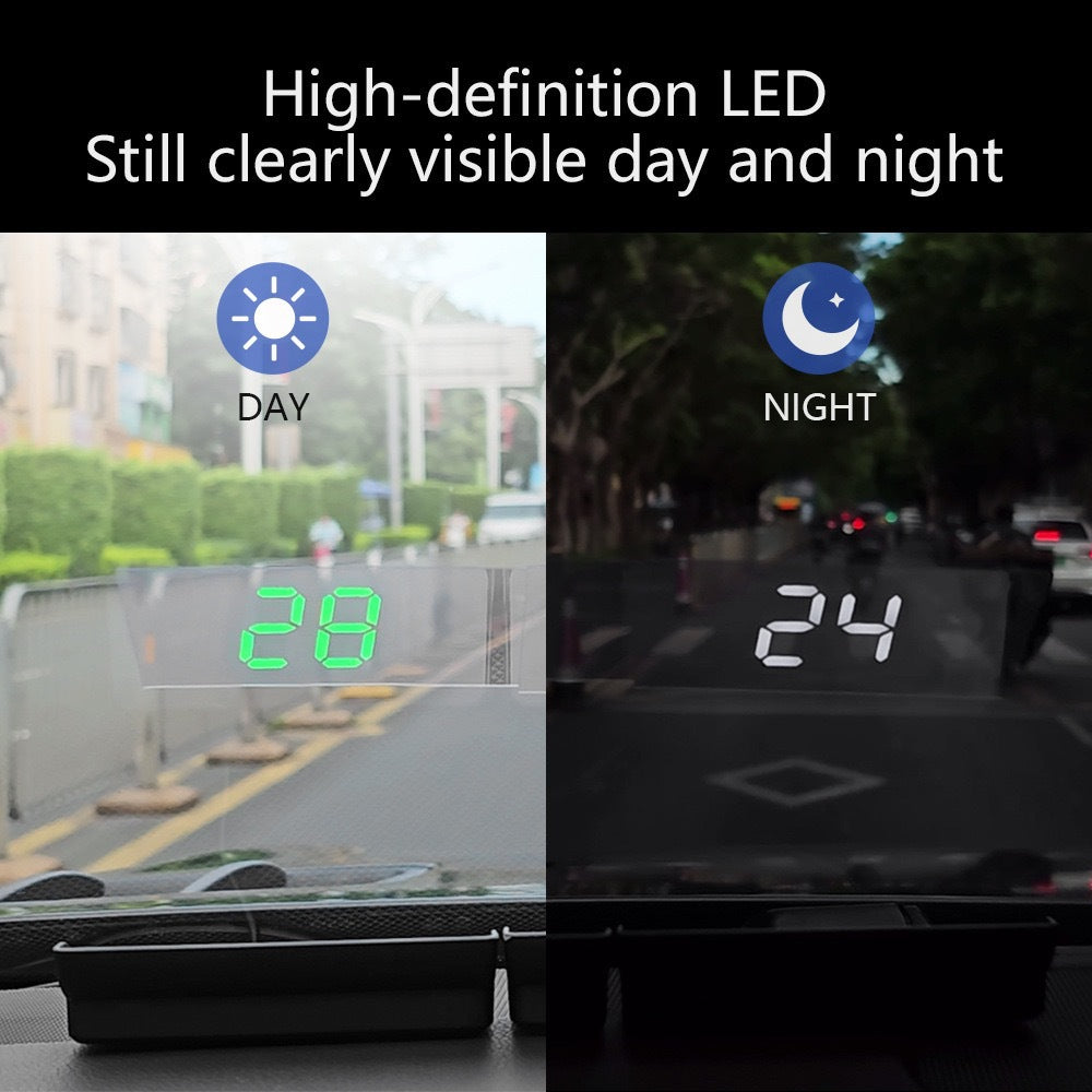 2025 New Car HUD Head Up Display | GPS Speedometer, HD Display, KMH/MPH, Multifunctional