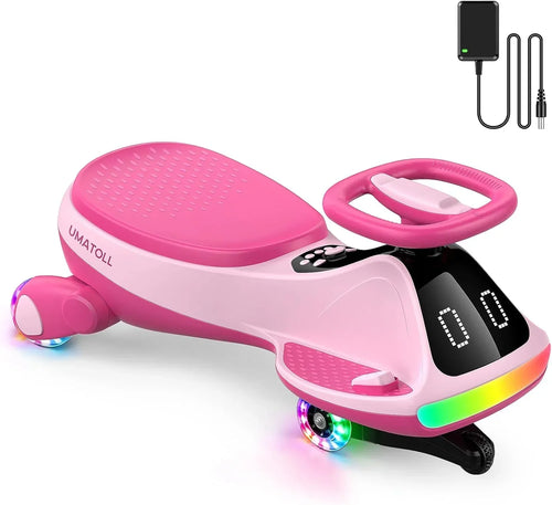 12V Electric Wiggle Car for Kids — LED Lights, Bluetooth & Dual Ride Modes
