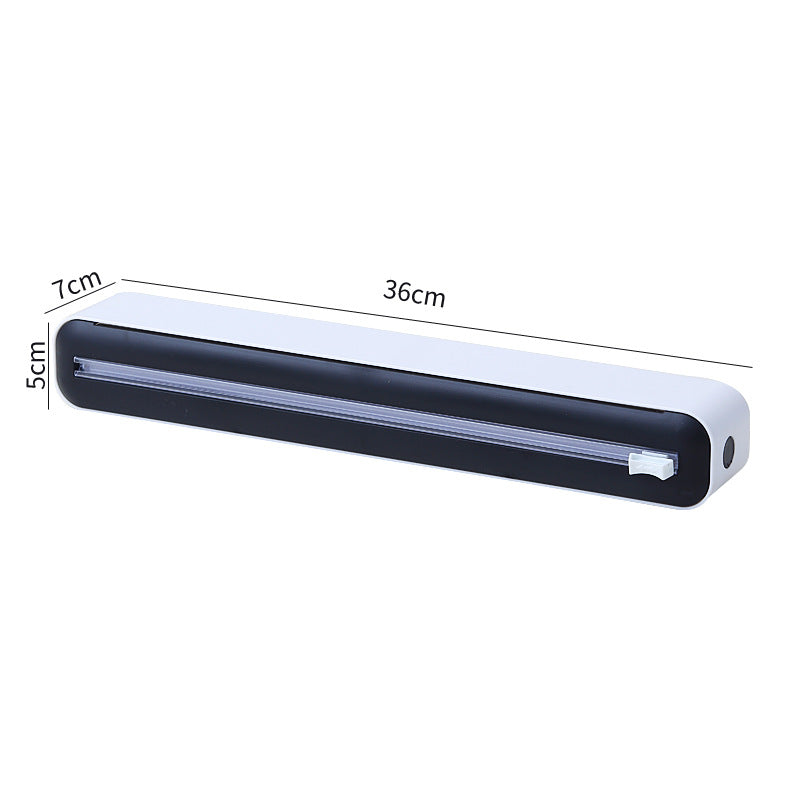 2 in 1 Food Film Dispenser Wrap Dispenser With Cutter Storage Box - Cuts Cling Film & Aluminum Foil, Adjustable