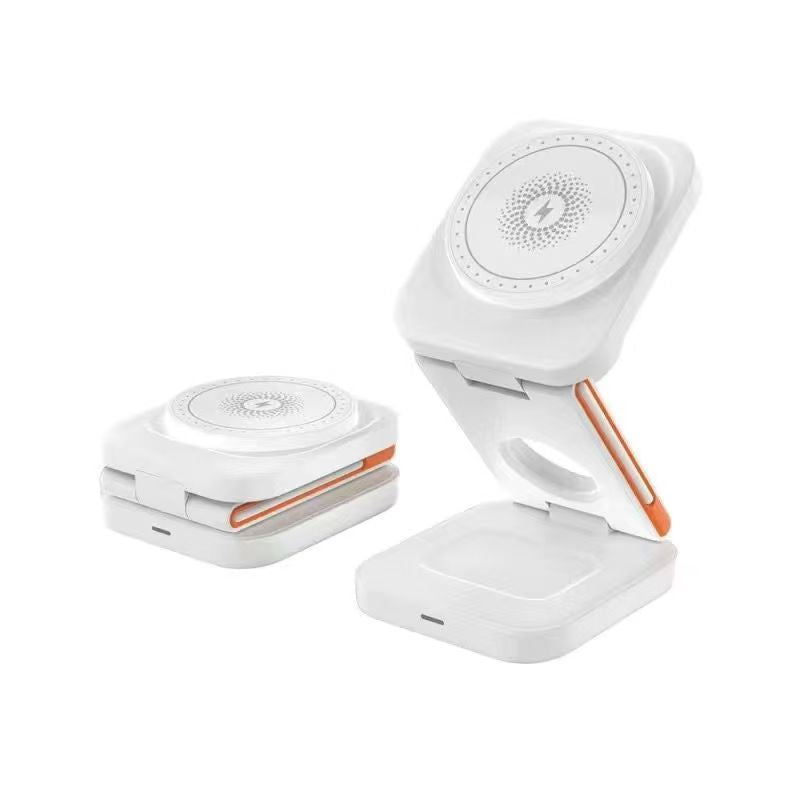 3 In 1 Magnetic Wireless Charger Stand 15W Fast Charging Dock | For iPhone 17/16/15-12, Apple Watch Ultra/11-2, AirPods Pro 4-2