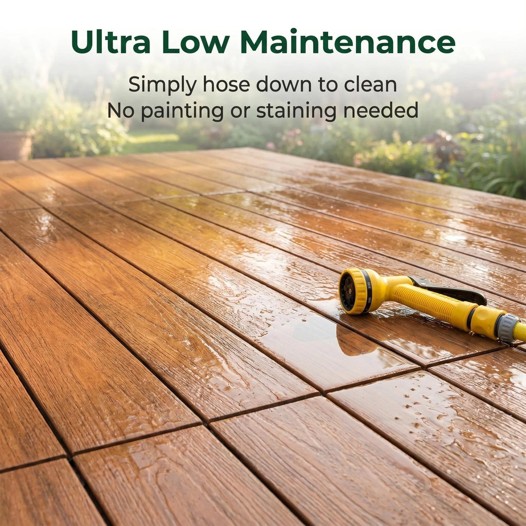 Quick-Assemble WPC Decking Kit Aluminum Adjustable Support Terrace Flooring System