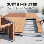 Quick-Assemble WPC Decking Kit Aluminum Adjustable Support Terrace Flooring System
