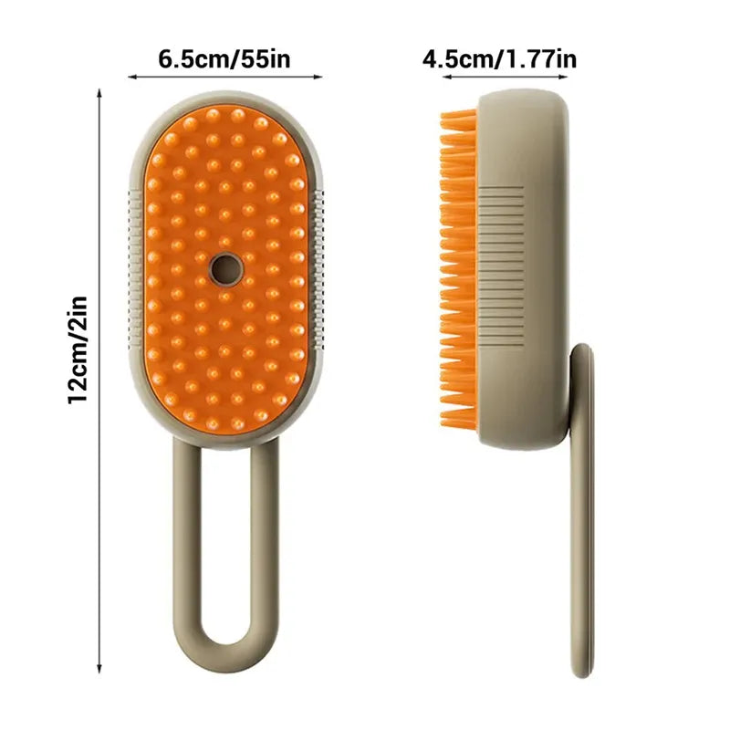 3 in 1 Pet Steam Brush | Rechargeable, Self-Cleaning, Deshedding & Massage Tool for Dogs & Cats