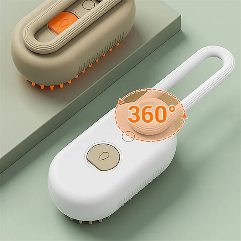 3 in 1 Pet Steam Brush | Rechargeable, Self-Cleaning, Deshedding & Massage Tool for Dogs & Cats