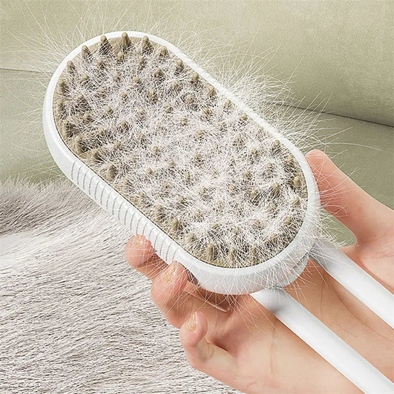 3 in 1 Pet Steam Brush | Rechargeable, Self-Cleaning, Deshedding & Massage Tool for Dogs & Cats