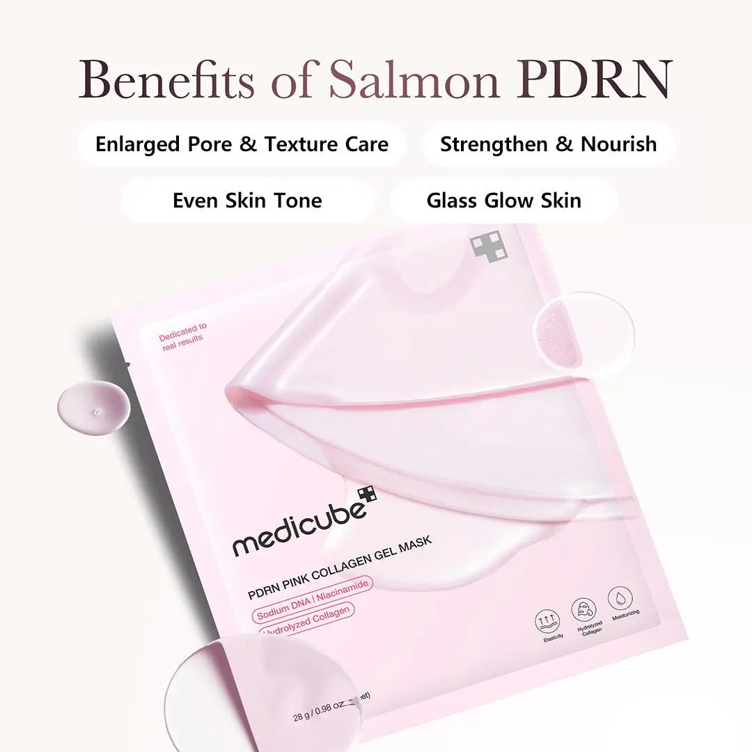 Medicube PDRN Pink Collagen Gel Mask (4 Sheets) | Salmon DNA Pink Glow