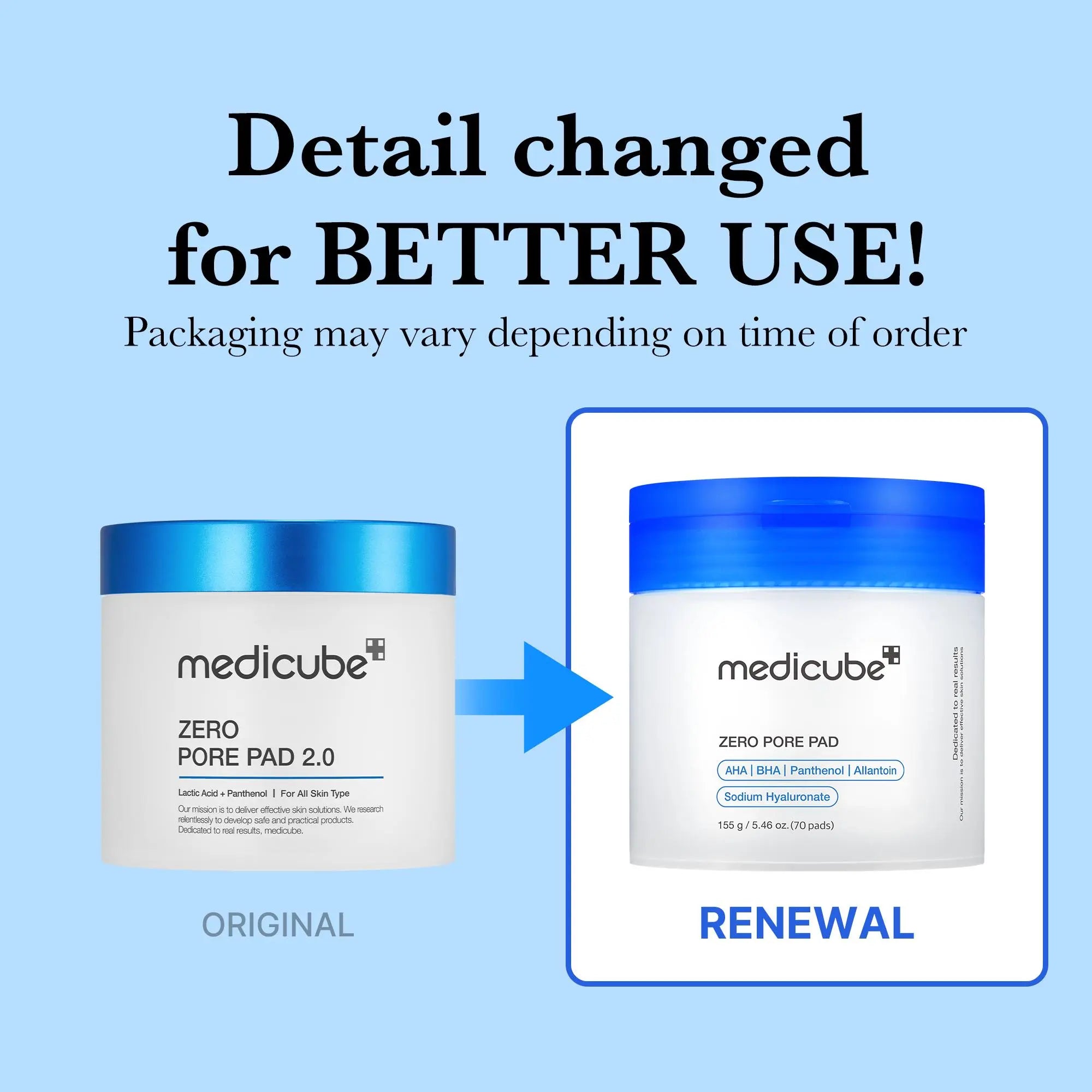Medicube Zero Pore Pads (AHA+BHA) – Exfoliating Toner Pads