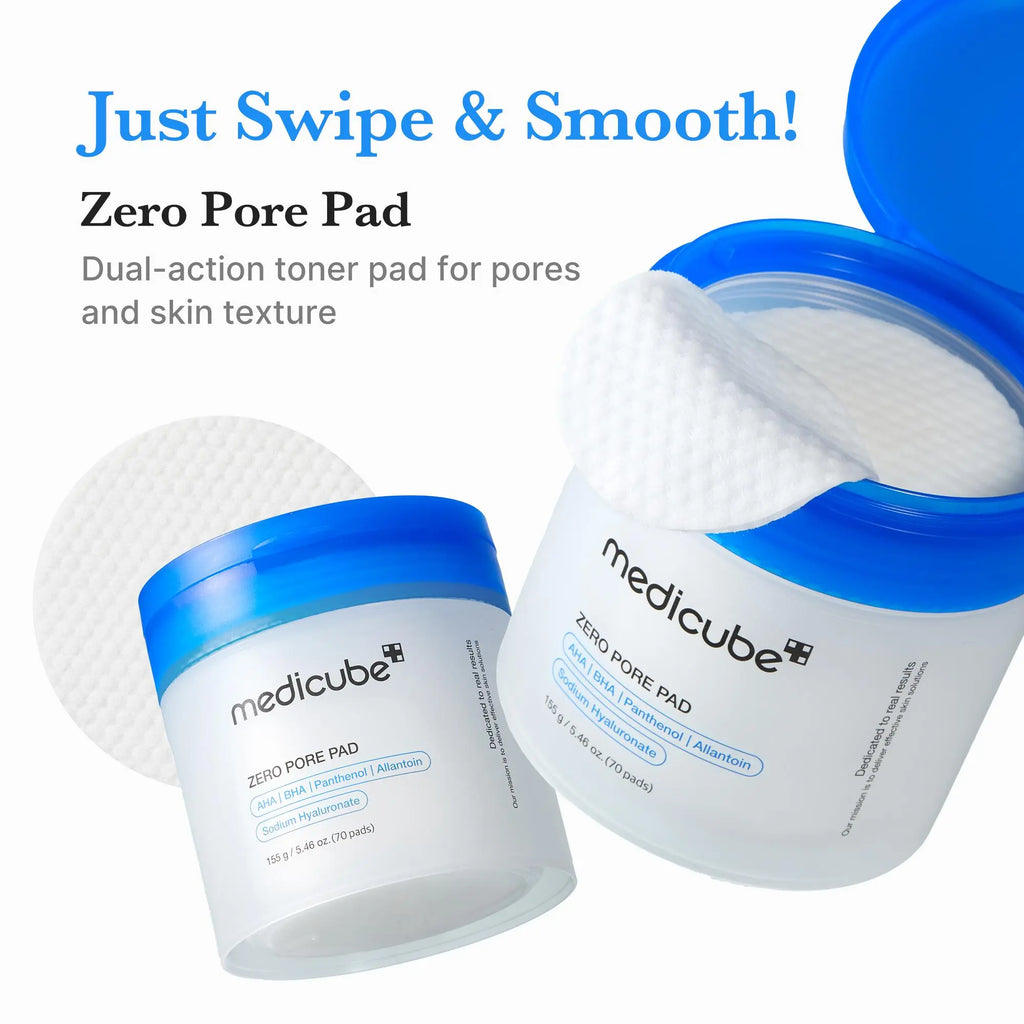 Medicube Zero Pore Pads (AHA+BHA) – Exfoliating Toner Pads